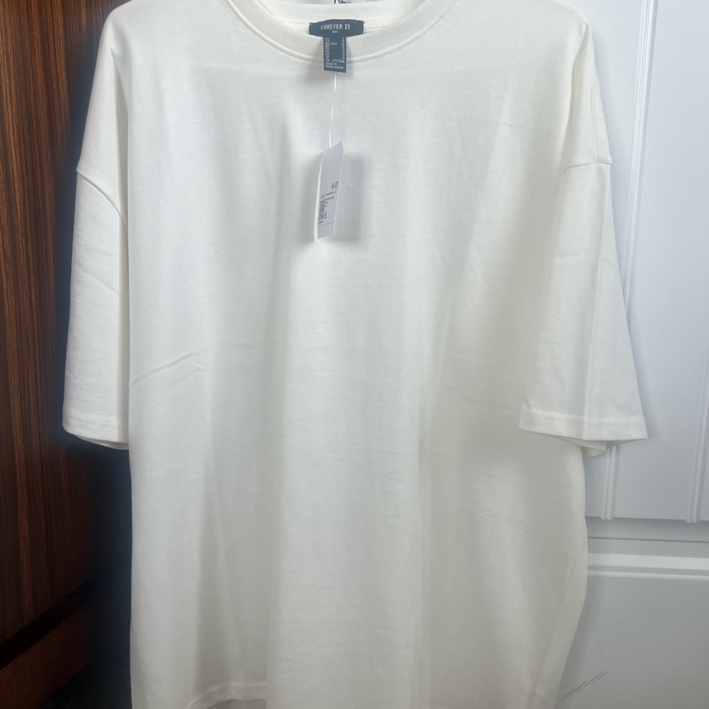 H&M White Short Sleeve Tee Classic Crew Neck